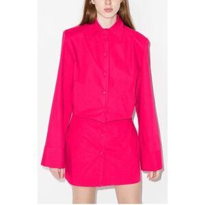 The Attico Wide Sleeve Cotton Shirt Dress in Bouganville NWT Size 36